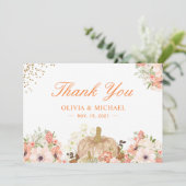 秋の金ゴールドグリッターカボチャフローラ サンキューカード (スタンド正面)