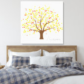 秋の金ゴールドツリー キャンバスプリント (インサイチュ (寝室))