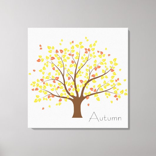 秋の金ゴールドツリー キャンバスプリント (正面)