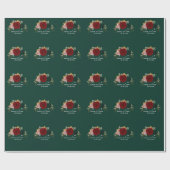 秋の金ゴールドバーガンディーエメラルズグリーン結婚ズ ラッピングペーパー (フラット)