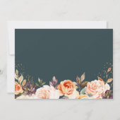 秋の金ゴールドフローラボヘミアンシック結婚写真 セーブザデート (裏面)