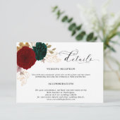 秋の金ゴールドブルガンディエメラルドウェディング詳細 エンクロージャーカード (スタンド正面)