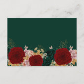 秋の金ゴールドブルガンディエメラルドウェディング詳細 エンクロージャーカード (裏面)