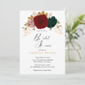 秋の金ゴールドブルガンディエメラルドブライダルシャワー 招待状 (スタンド正面)