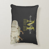 秋の金ゴールドホワイトパンプキンズブラック美しいサロンモノ アクセントクッション (裏面(縦))