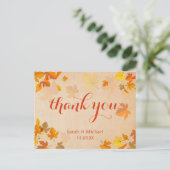 秋の金ゴールドメープル離れスサンキュー ポストカード (スタンド正面)