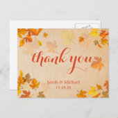 秋の金ゴールドメープル離れスサンキュー ポストカード (正面/裏面)