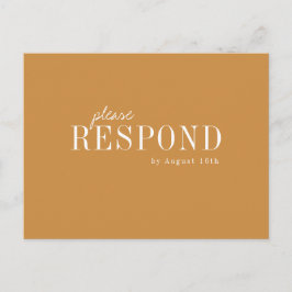 秋の金ゴールドモダンタイポグラフィ秋の結婚式RSVP インビテーションポストカード