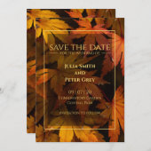 秋の金ゴールド招待を保存 シーズンカード (正面/裏面)