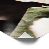 秋の金ゴールド葉の繊細な白い羽 ポスター (コーナー)