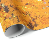 秋の金ゴールド葉ラッピング紙 ラッピングペーパー (ロールコーナー)