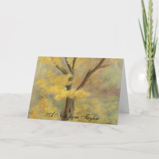 秋の金ゴールド ノートカード (正面)