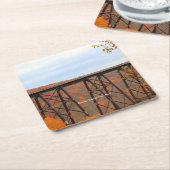 秋の金津橋 スクエアペーパーコースター (アングル)