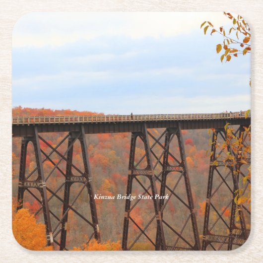 秋の金津橋 スクエアペーパーコースター (正面)