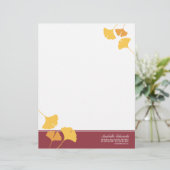 秋の銀杏葉の黄金色のマルーン レターヘッド (スタンド正面)