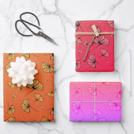 秋の銀杏 ラッピングペーパーシート (正面)