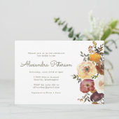 秋の錆び水カラーフラワーズブライダルシャワー 招待状 (スタンド正面)