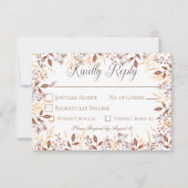 秋の錆&ブラウンボホモダン結婚ズ 出欠カード (正面)