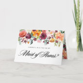 秋の開花が私のメイド・オブ・オーナー（花嫁付き添い人） カード (正面)