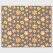 秋の開花とゴールデンフラワーシームレス誕生日 ラッピングペーパー (フラット)