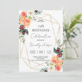 秋の開花とゴールデンフレーム独占的誕生日 招待状 (スタンド正面)