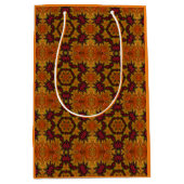 秋の開花のフラクタル ミディアムペーパーバッグ (正面)