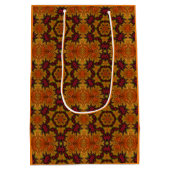 秋の開花のフラクタル ミディアムペーパーバッグ (裏面)