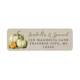 秋の開花カボチャ秋グリーン差出人住所 ラベル