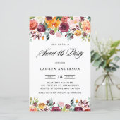 秋の開花ガーランドスウィート16パーティの招待状 (スタンド正面)