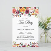 秋の開花ガーランドブライダルティーパーティの招待状 (スタンド正面)