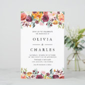 秋の開花ガーランド秋の結婚式招待状 (スタンド正面)