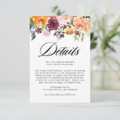 秋の開花ガーランド秋の結婚式詳細 エンクロージャーカード (スタンド正面)