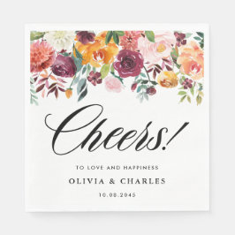 秋の開花ガーランド秋の結婚式 スタンダードランチョンナプキン