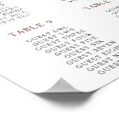 秋の開花ズ結婚・ブルゴーニュのシーティングプラン ポスター (角)