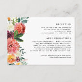 秋の開花フローラガーランド秋の結婚式詳細 エンクロージャーカード (正面)