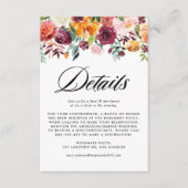 秋の開花フローラガーランド秋の結婚式詳細 エンクロージャーカード (正面)