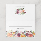 秋の開花フローラガーランド秋の結婚式 プレイスカード (外部開封)