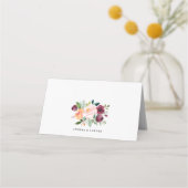 秋の開花フローラガーランド秋の結婚式 プレイスカード (裏面)