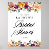 秋の開花フローラブライダルシャワーへようこそ ポスター (正面)