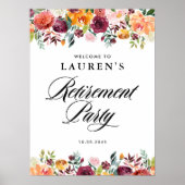 秋の開花フローラ退職パーティーへようこそ ポスター (正面)
