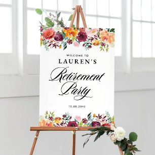 秋の開花フローラ退職パーティーへようこそ ポスター