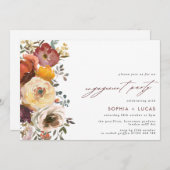 秋の開花ブルゴーニュフラワーズ婚約パーティ 招待状 (正面/裏面)