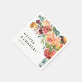 秋の開花ブーケ秋の結婚式 スタンダードカクテルナプキン (角)