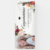 秋の開花ブーケ秋卒業写真 横断幕 (縦)