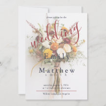 秋の開花ボホ結婚式招待状