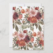 秋の開花'小さなカボチャ'赤ちゃんシャワー 招待状 (裏面)