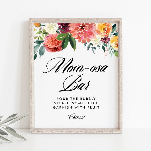 秋の開花秋ベビーシャワーミモサマモサバー ポスター