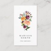 秋の開花 |フローラ縦型ソーシャルメディア 名刺 (正面)