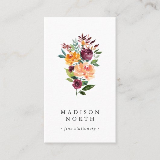 秋の開花 |フローラ縦型ソーシャルメディア 名刺 (正面)