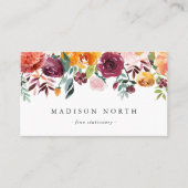 秋の開花 |水彩フローラ 名刺 (正面)